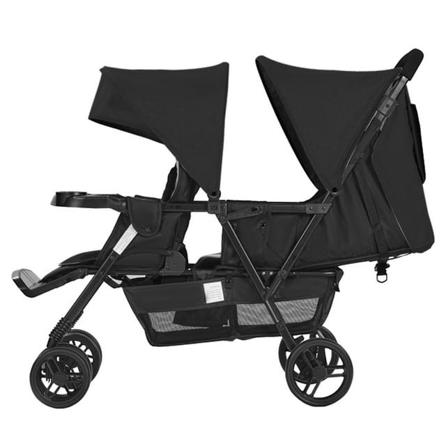 VEVOR Double Stroller, Foldable Lightweight Twin Tandem Stroller, Black VEVOR