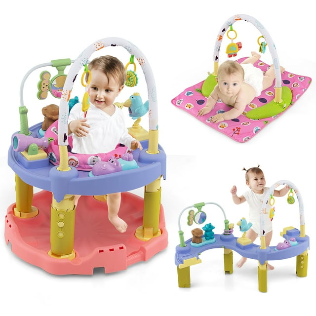 Infans 3-in-1 Baby Activity Center Toddler Bouncing Saucer w/ 3-position INFANS