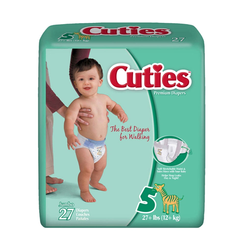 Cuties CR5001 Size 5 Baby Diapers-108/Case Cuties