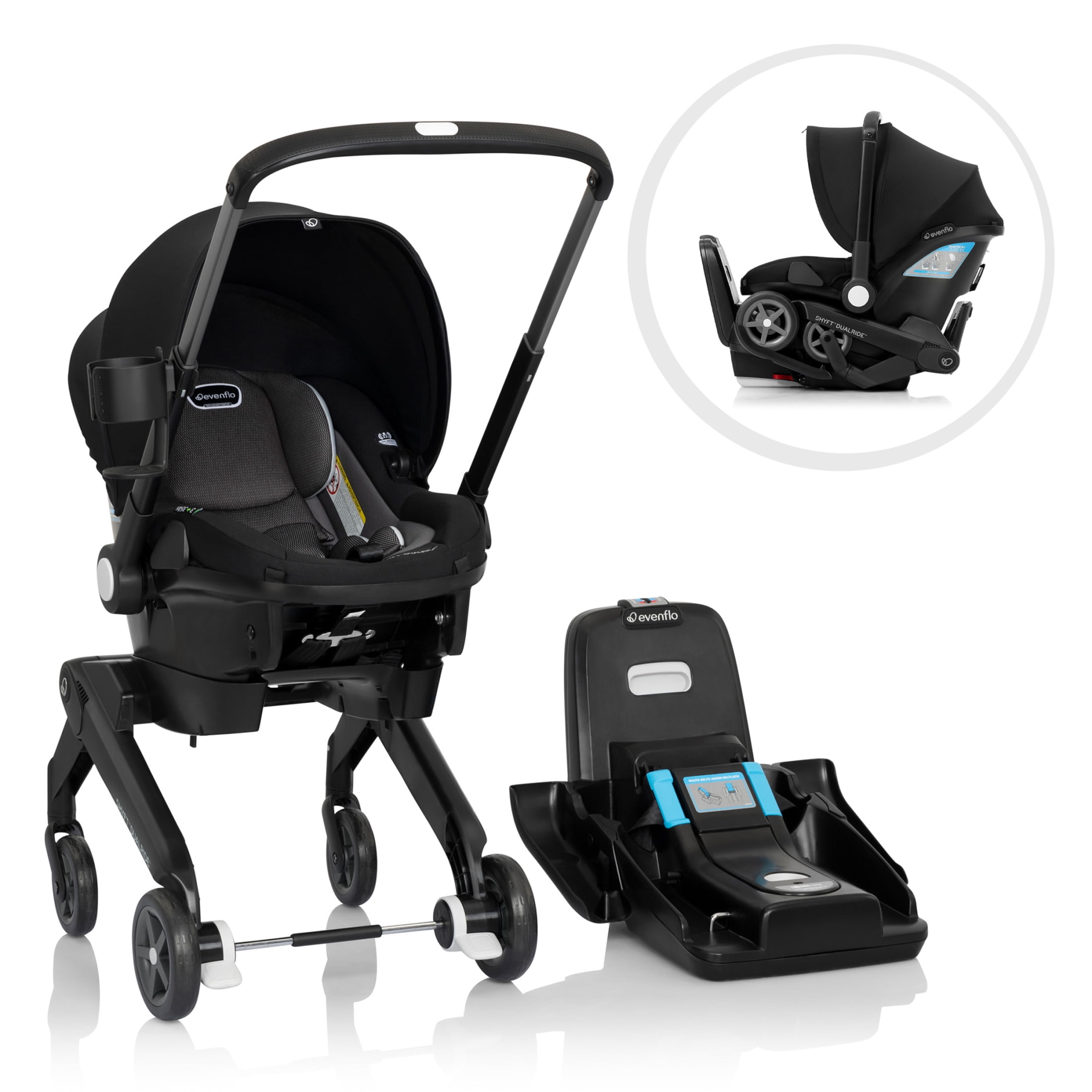 Shyft DualRide Infant Car Seat and Stroller Combo (Bryson Blue) Evenflo