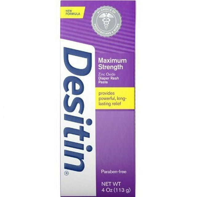 Desitin Maximum Strength Original Diaper Rash Paste 4 oz tube Pack of 3 Desitin