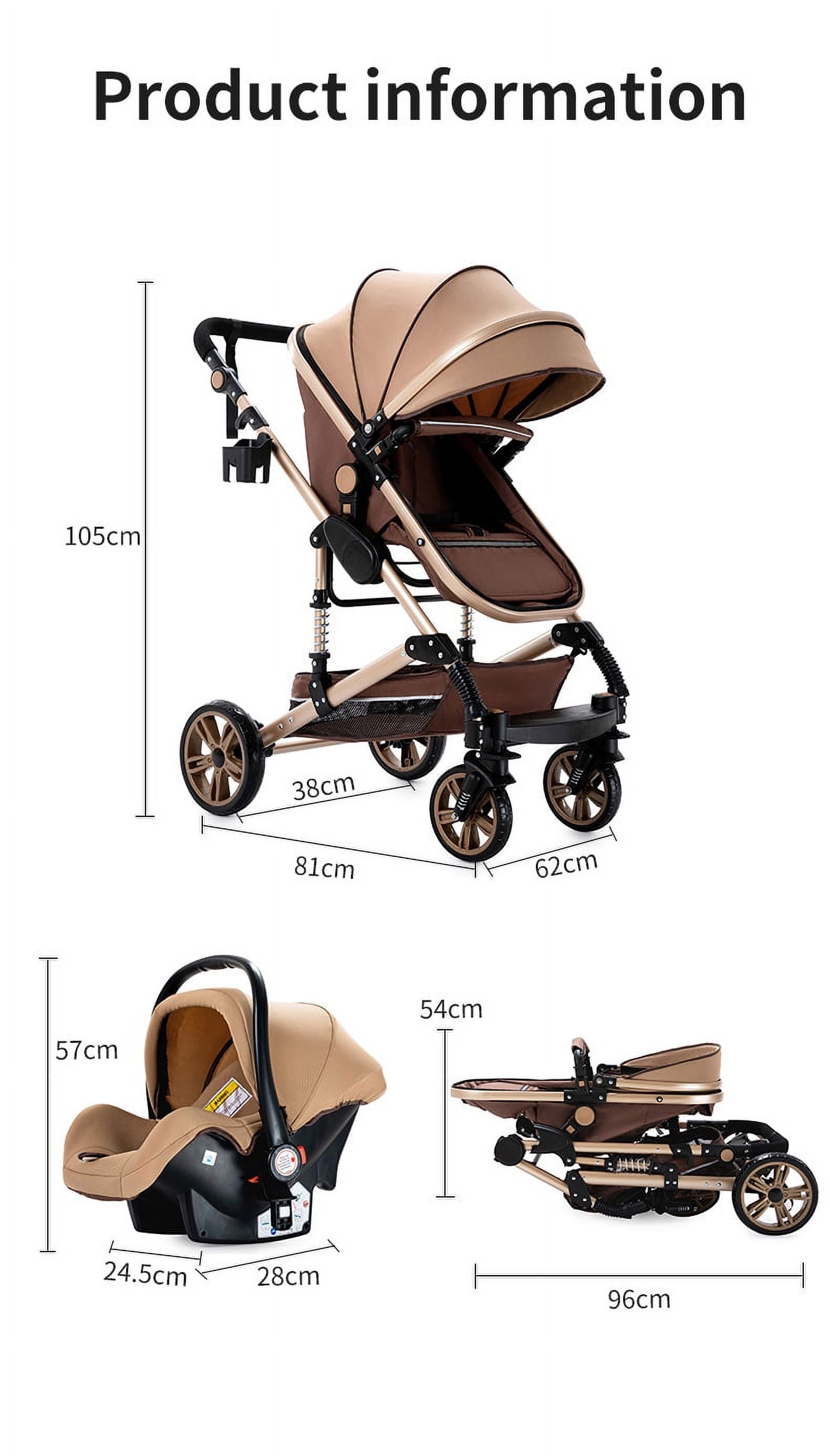 Magiczc 2 in 1 High Landscape Sit-stand Baby Stroller,Lightweight,Travel Stroller for Airplane,Unisex,Khaki Magic ZC