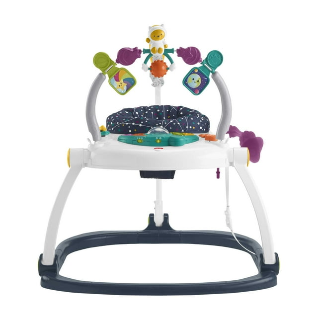 Fisher-Price Baby Bouncer Activity Center Jumperoo SpaceSaver with Lights & Sounds, Astro Kitty Visit the Fisher-Price Store