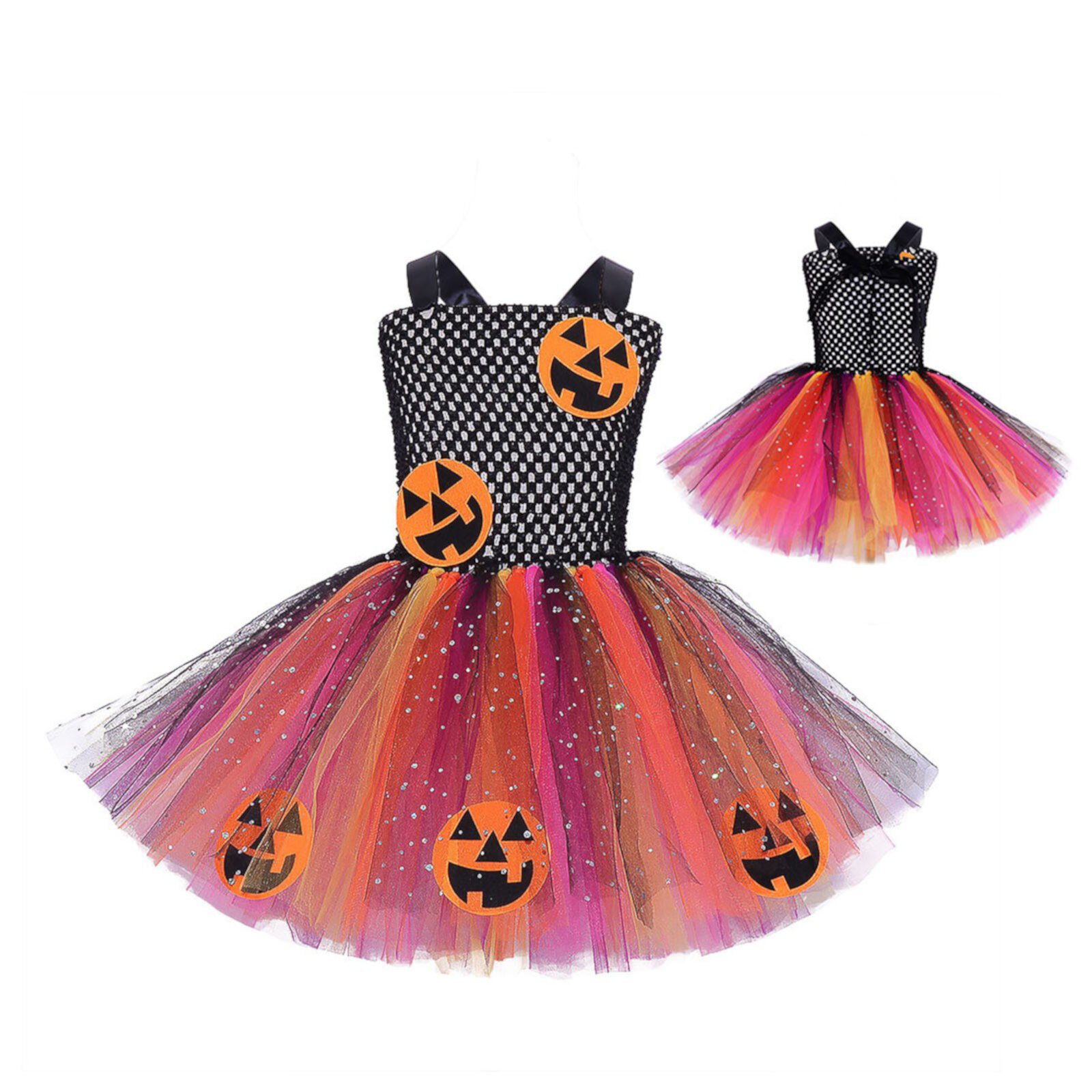 GEZHEN Halloween Dress for Girls Girls Halloween Pumpkin Dress Performance Clothes Holiday Party Cos Play Clothes Girls Halloween Clothes 3 Years GEZHEN