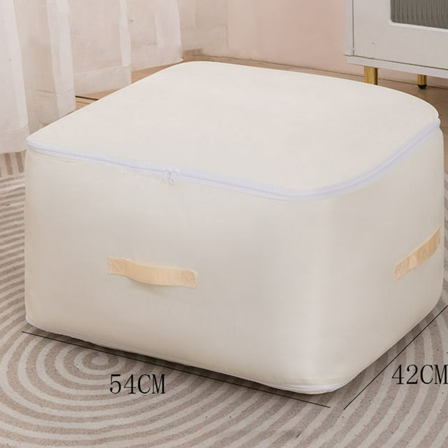 XYAIYT Moving Boxes, Water Proof Large Capacity Moving Bags for Clothes Quilts, Portable Lightweight Storage Bins for Travel Camp, 21.3x16.5x23in, White XYAIYT