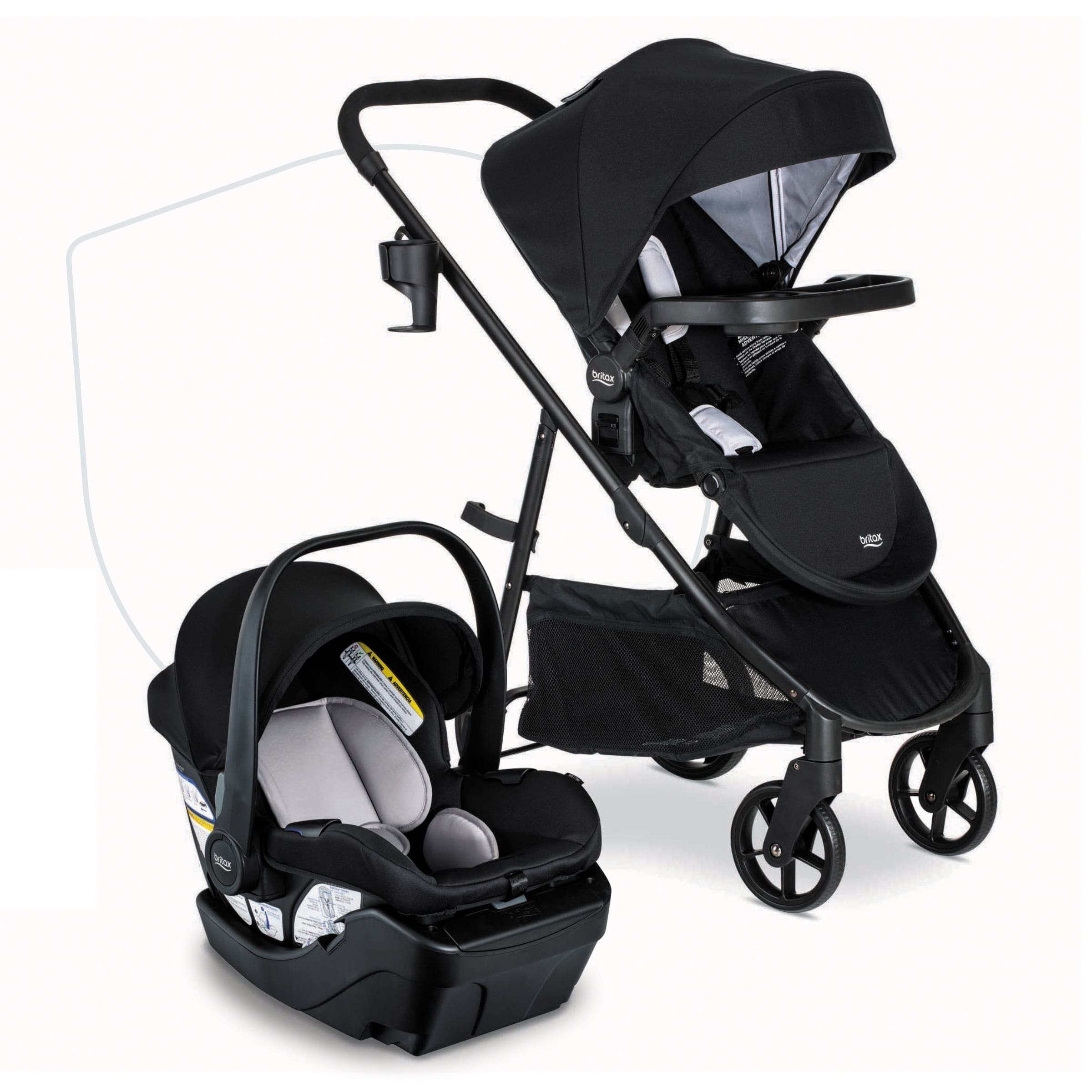 Britax Willow Brook Baby Travel System, Infant Car Seat and Stroller Combo, Graphite Glacier Britax