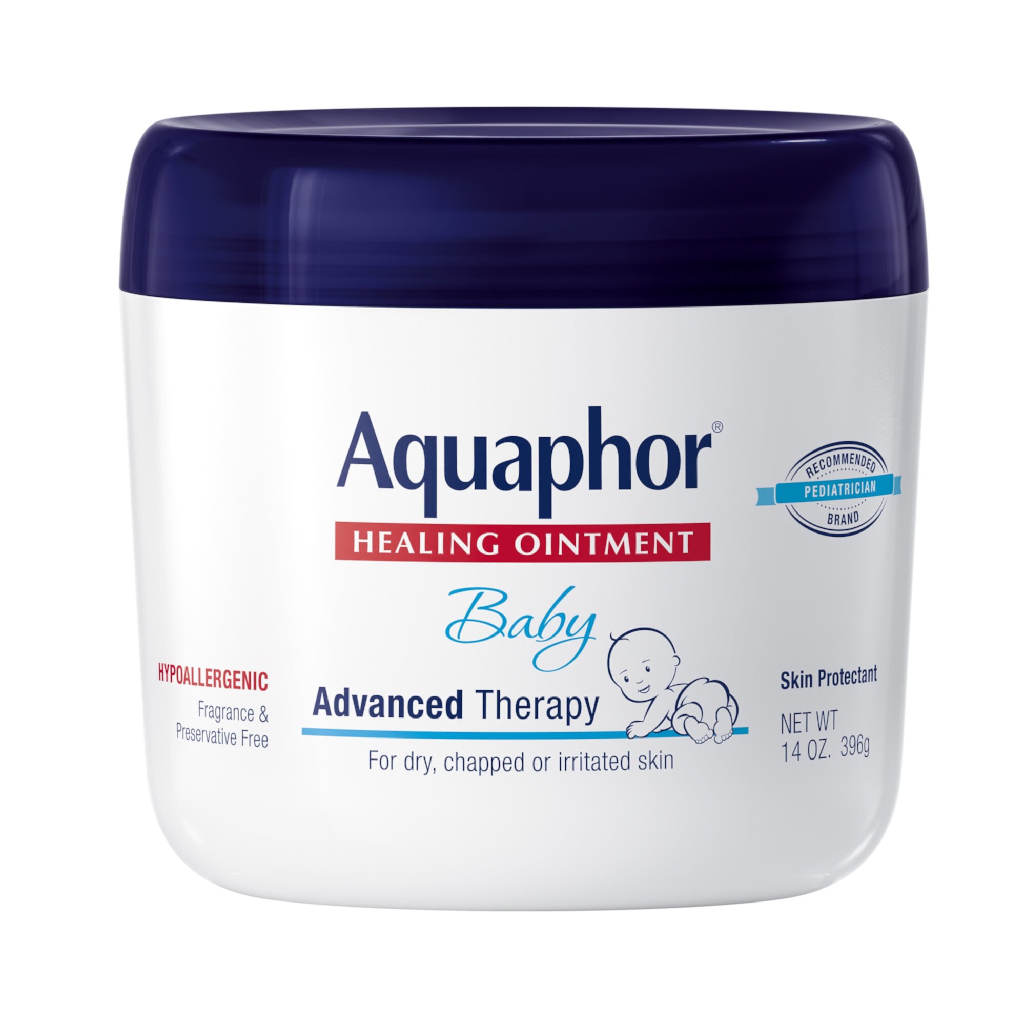 (3 pack) Aquaphor, Baby Healing Ointment, Advanced Therapy Skin Protectant, Infant Diaper Rash, 14 oz, Jar Aquaphor