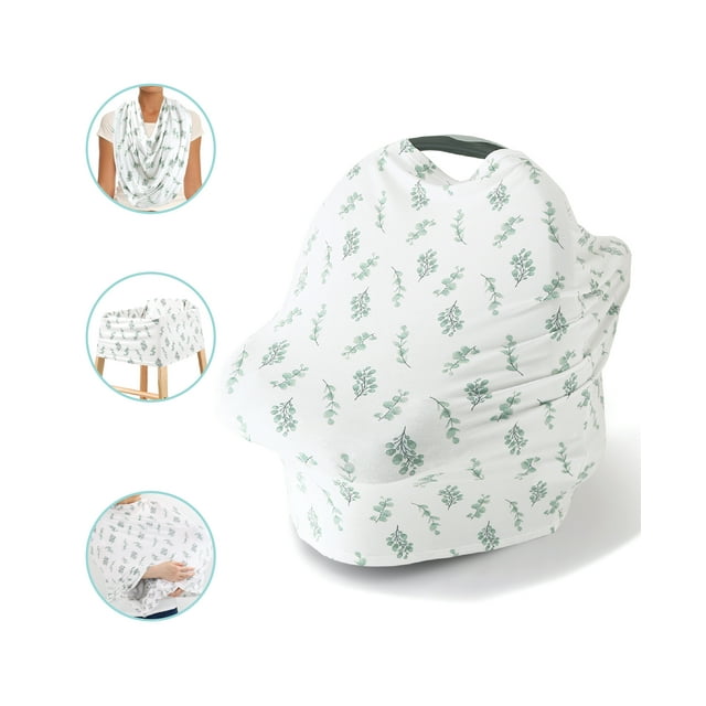 The Peanutshell Baby Nursing Cover, Car Seat Canopy, 6 in 1 Multiuse, Eucalyptus The Peanutshell