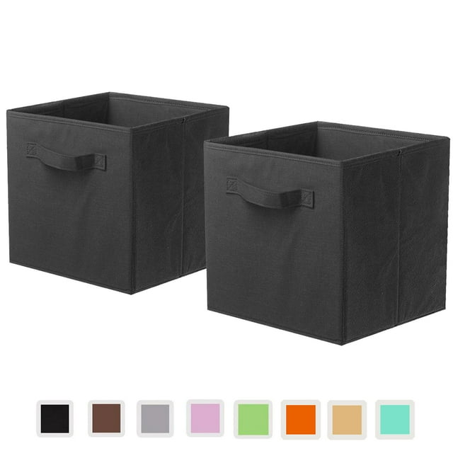 YOYTOO Cubos de Almacenamiento de Tela Plegables, Cubo Organizador de 11", Negro, Pack de 2 YOYTOO