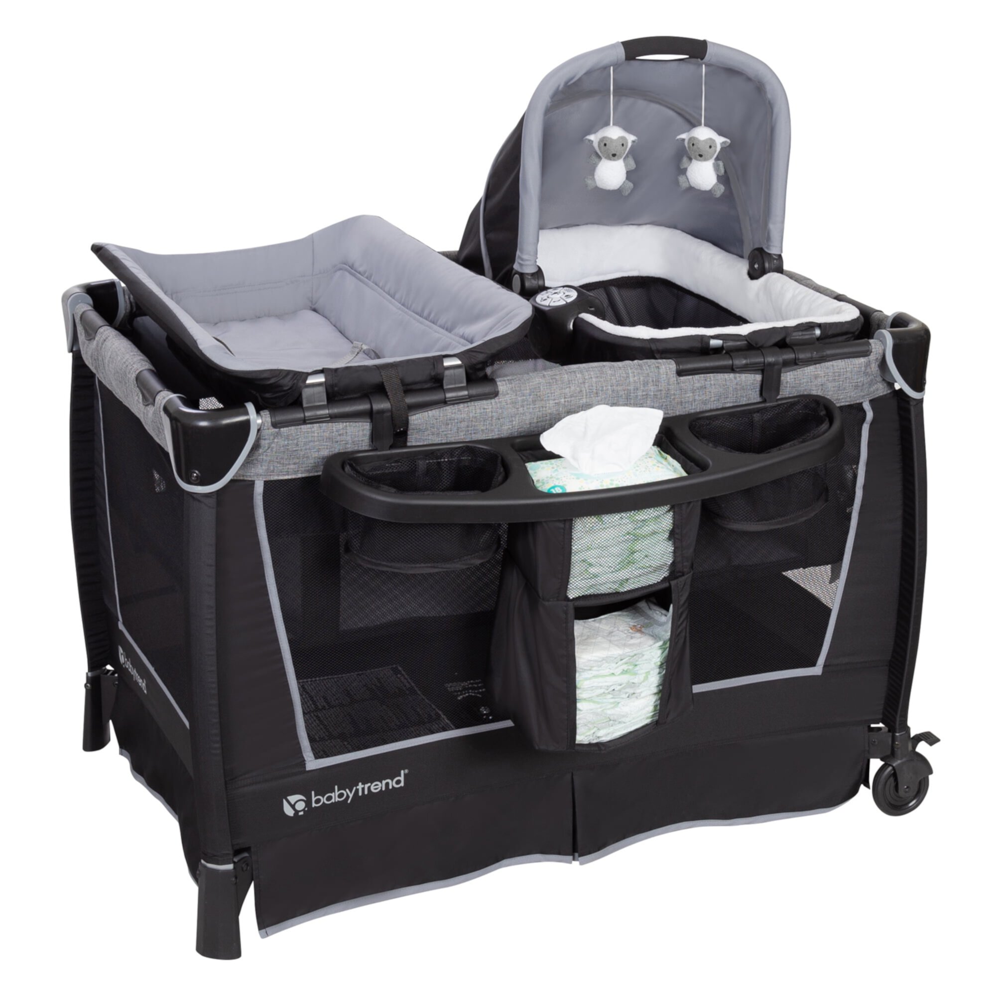 Baby Trend Simply Smart Nursery Center Playard with Bassinet and Travel Bag - Whisper Grey Baby Trend