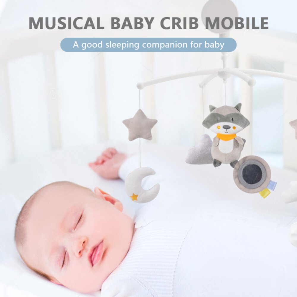 Kisdream Musical Baby Crib Mobile with Hanging Rotating Toys Infant Bed Decoration for Baby Boys Girls Kisdream