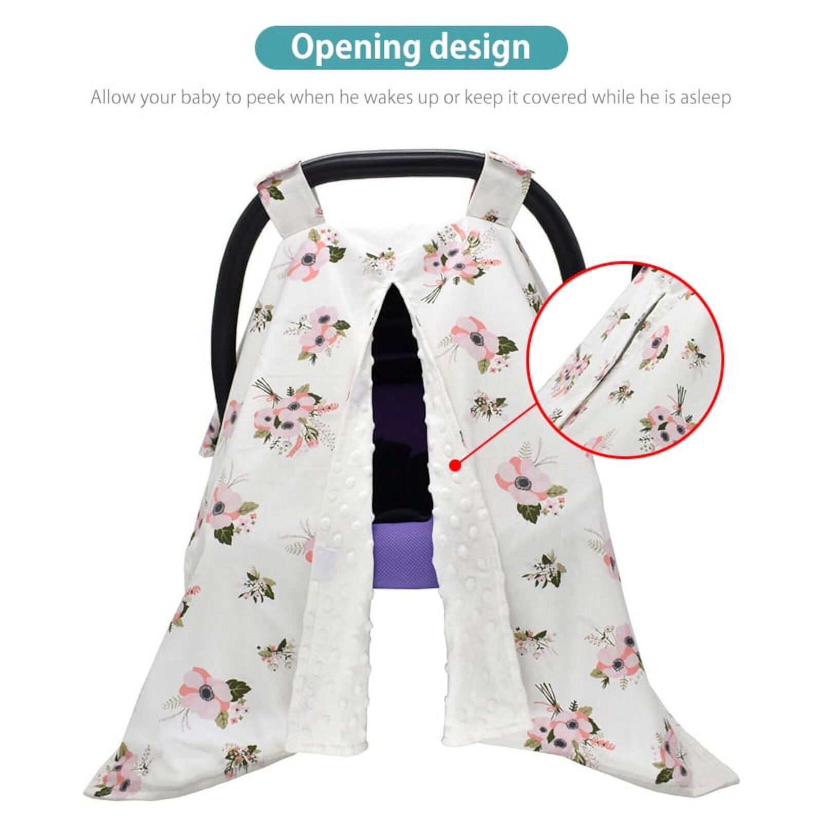 Amerteer Premium Carseat Canopy Cover with Peekaboo Opening, Nursing Cover Baby Car Cotton Canopy | Infant Car Seat Canopy Nursing Carseat Cover for Boy Girl Baby Shower Gift for Breastfeeding Amerteer