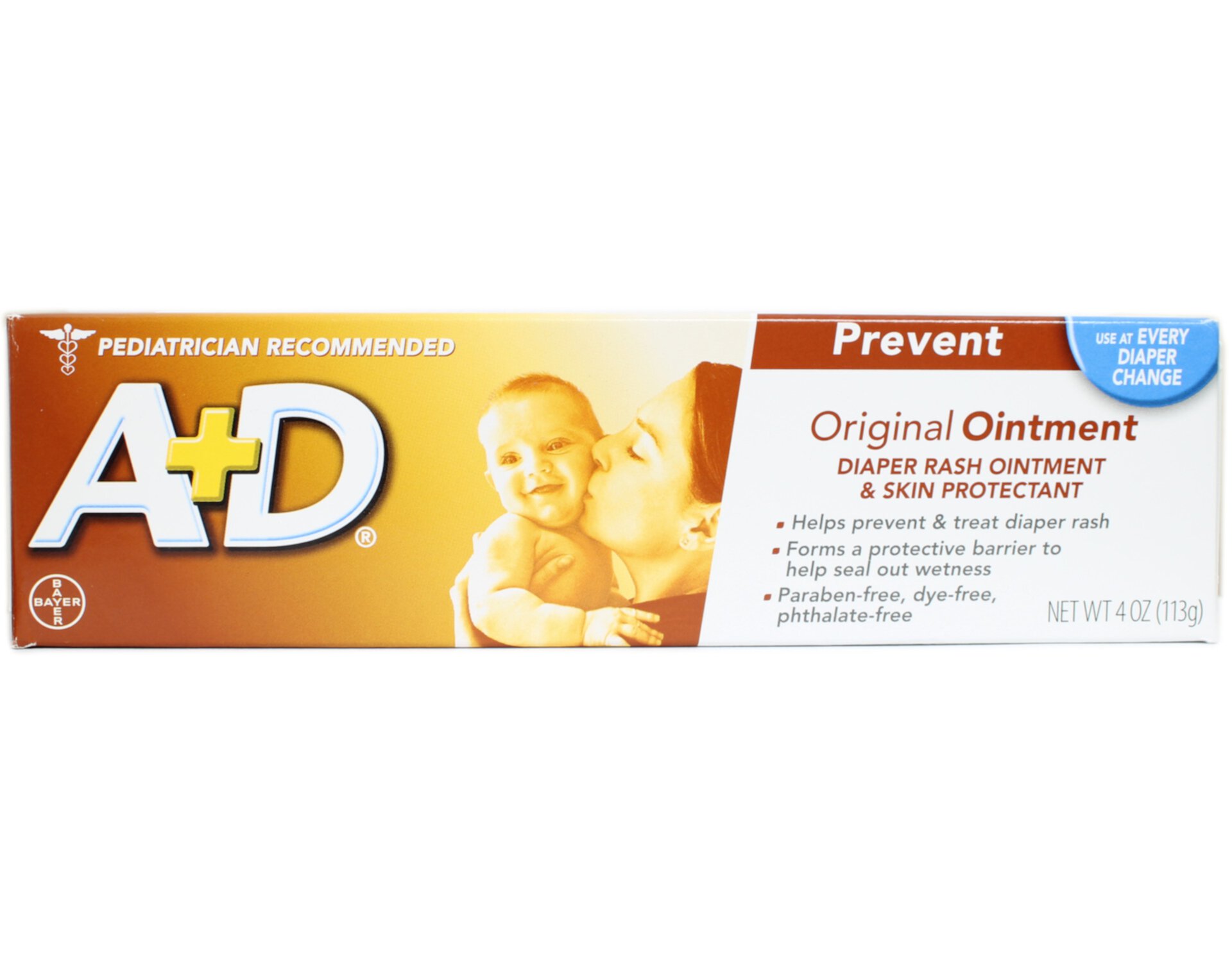 A + D Original Ointment, Diaper Rash & Skin Protectant - 4 oz tube (Pack of 4) A+D