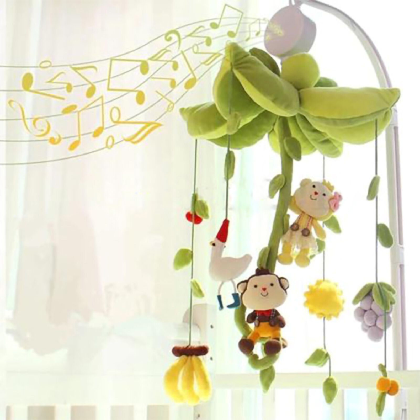 Chicmine Baby Crib Bed Hanging Bell Wind-up Rotating Music Box Kids Develop Toy Gift Chicmine