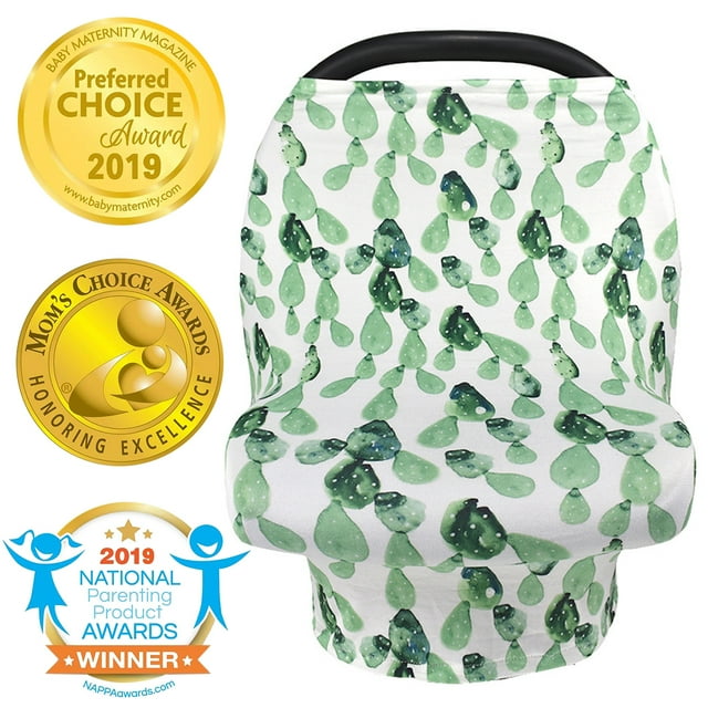 Amerteer Nursing Cover Carseat Canopy - Baby Breastfeeding Cover, Car Seat Covers for Babies, Multi Use Nursing Scarf, Infant Stroller Cover, Boys and Girls Best Gifts-Cactus Amerteer