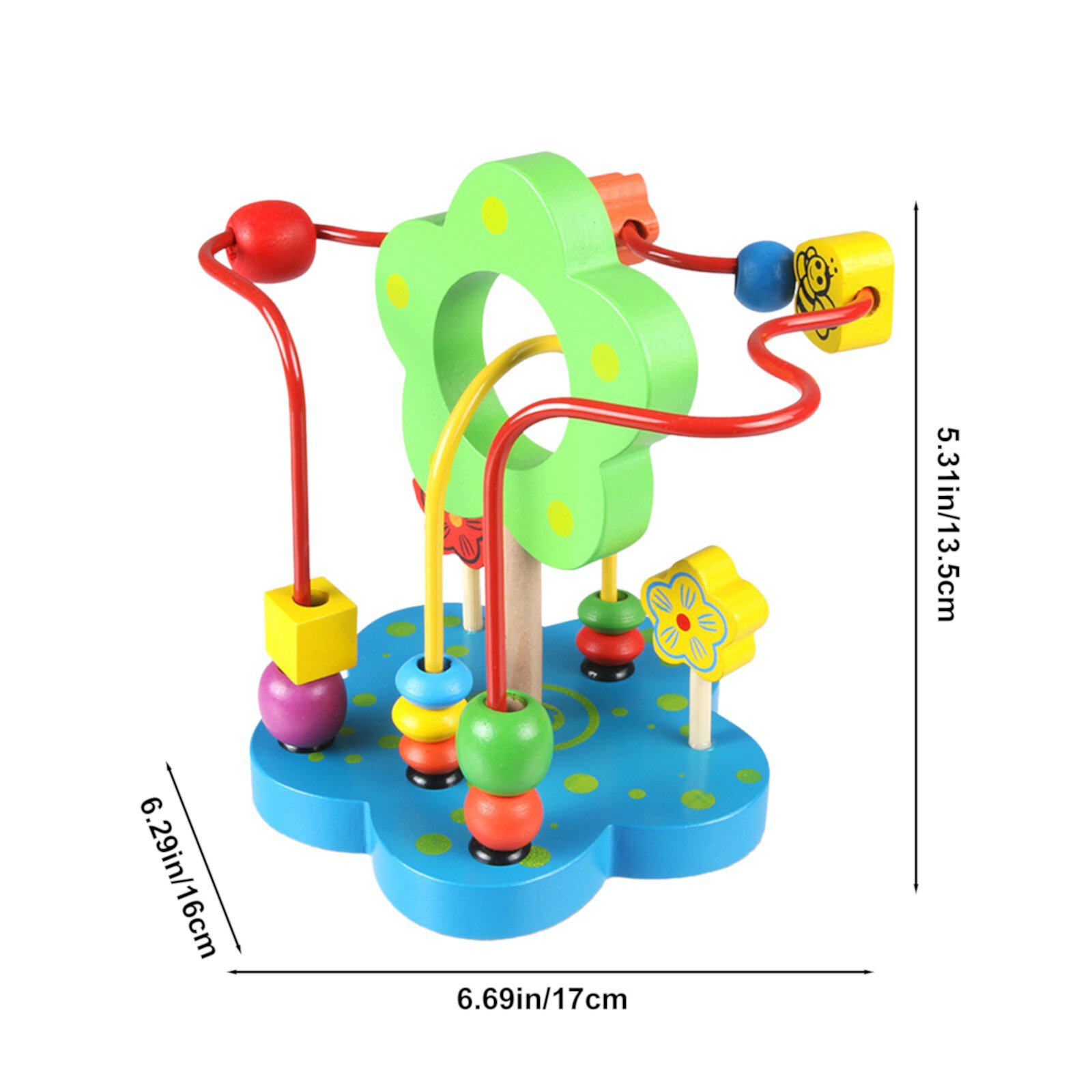 Colorful Bead Maze Toy For Toddlers Wooden Activity Center With Mushrooms And Flower Themes For Early Learning Hand Eye Coordination And Fine Motor Skills Lightning Deals GSKKLQ