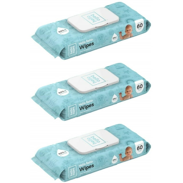 (3 Pack) Hello Bello Baby Wipes 60 ct Hello Bello