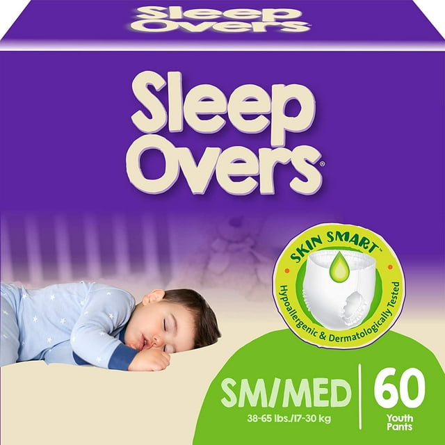 SleepOvers by Cuties, Bedwetting Underwear for Girls and Boys, Small/Medium 38-65 lbs, 60 Count Cuties