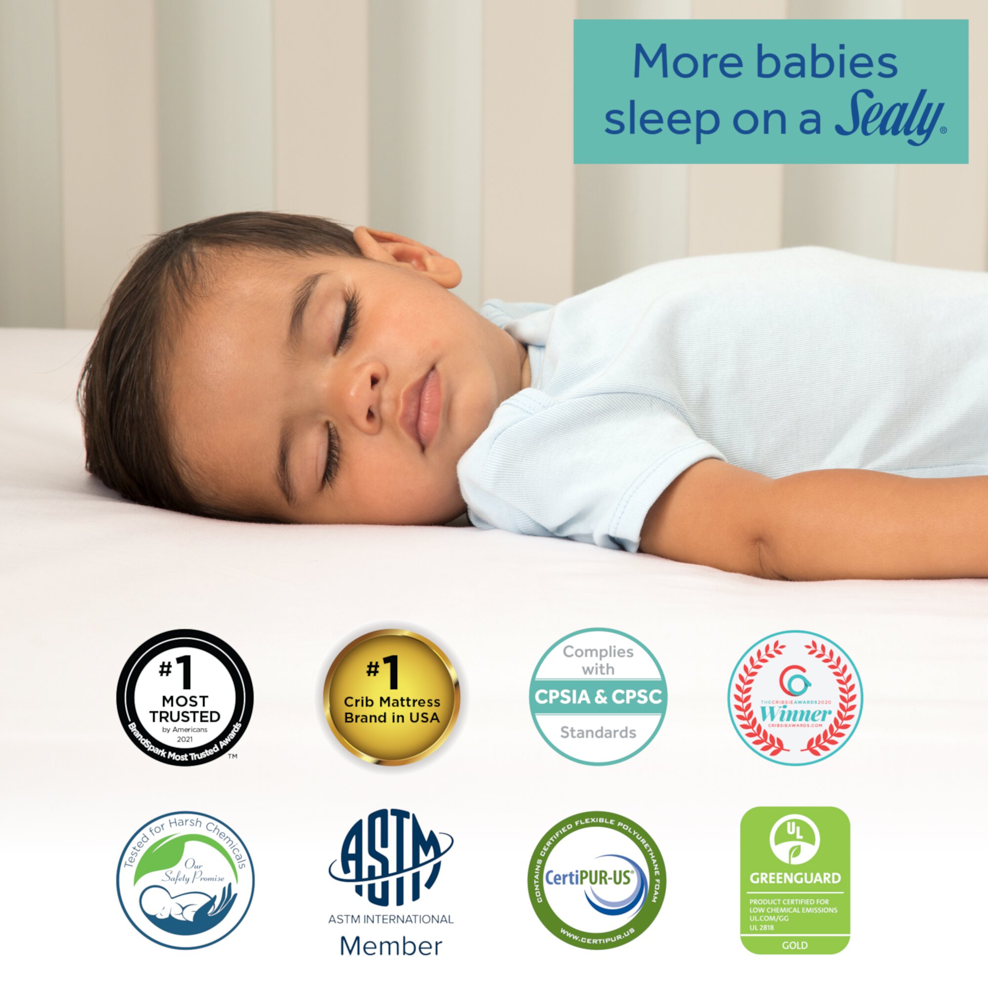 Sealy Cotton Comfort 2-Stage  Baby Crib & Toddler Mattress, 204 Coil, Cotton Cover Sealy