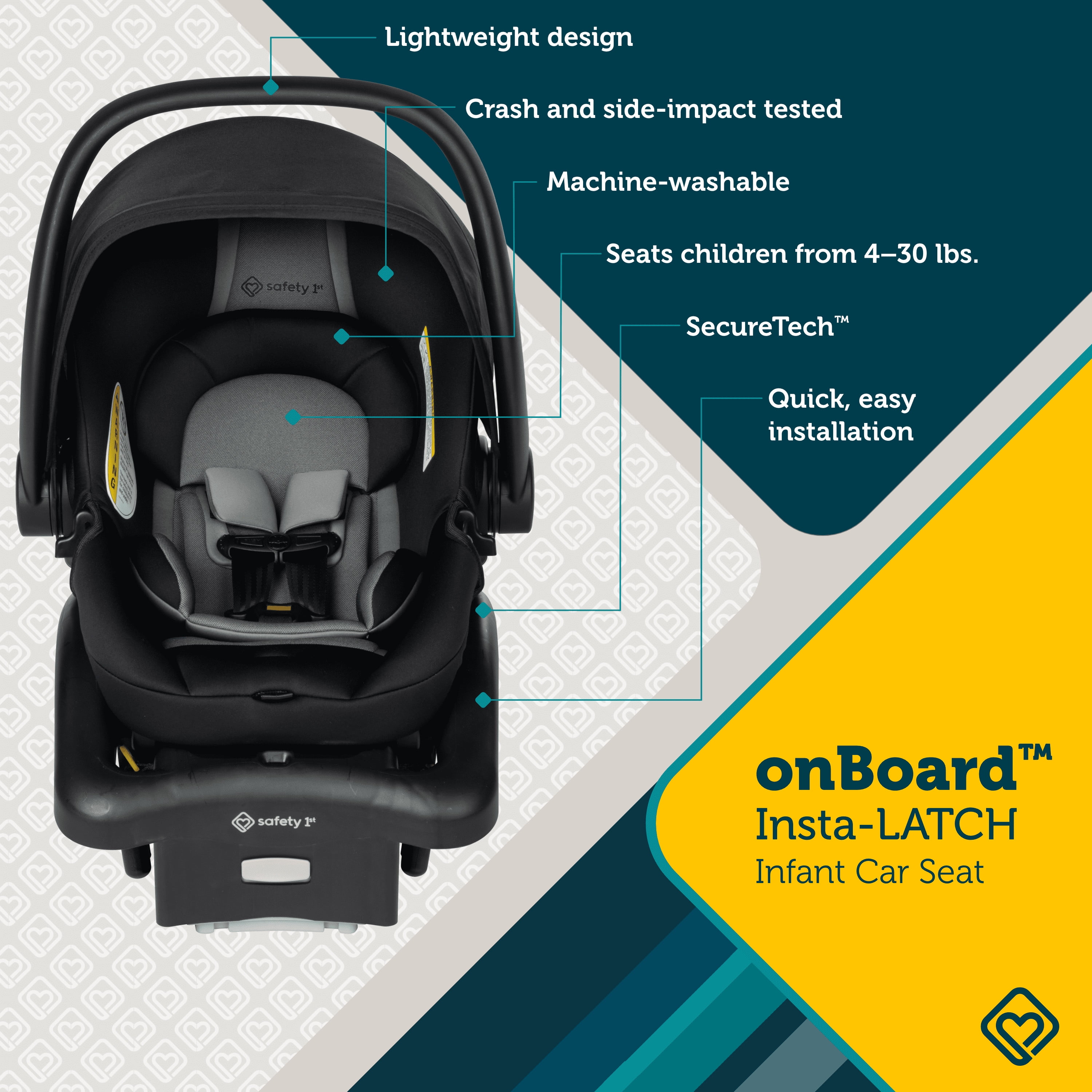 Safety 1ˢᵗ OnBoard Insta-LATCH Infant Car Seat, Cowbird Safety 1st