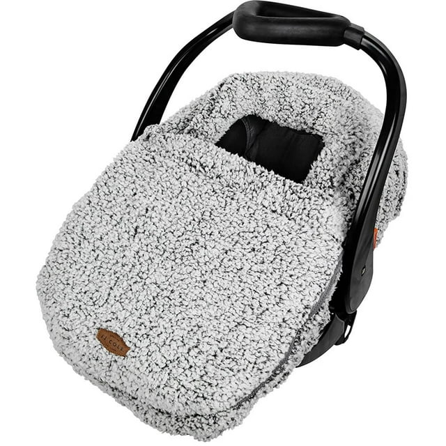 JJ Cole Winter Baby Car Seat Cover - Winter Car Seat Cover for Baby Seat or Stroller - Infant Car Seat Covers with Warm Sherpa Lining - Cuddly Gray JJ Cole