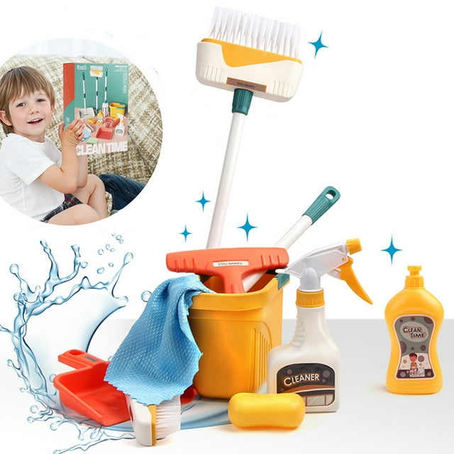 saidjrlf Kids Cleaning Set Simulation Mini Cleaning Tool Play House Cleaning Set Toys Dustpans Combination Toy To Exercise Children's Hands on Cleaning Ability,Christmas Birthday Gift,12 PCS Saidjrlf