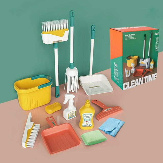 saidjrlf Kids Cleaning Set Simulation Mini Cleaning Tool Play House Cleaning Set Toys Dustpans Combination Toy To Exercise Children's Hands on Cleaning Ability,Christmas Birthday Gift,8 PCS Saidjrlf