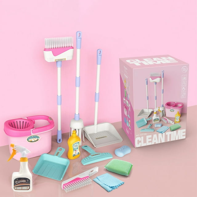 saidjrlf Kids Cleaning Set Simulation Mini Cleaning Tool Play House Cleaning Set Toys Dustpans Combination Toy To Exercise Children's Hands on Cleaning Ability,Christmas Birthday Gift,12 PCS Saidjrlf