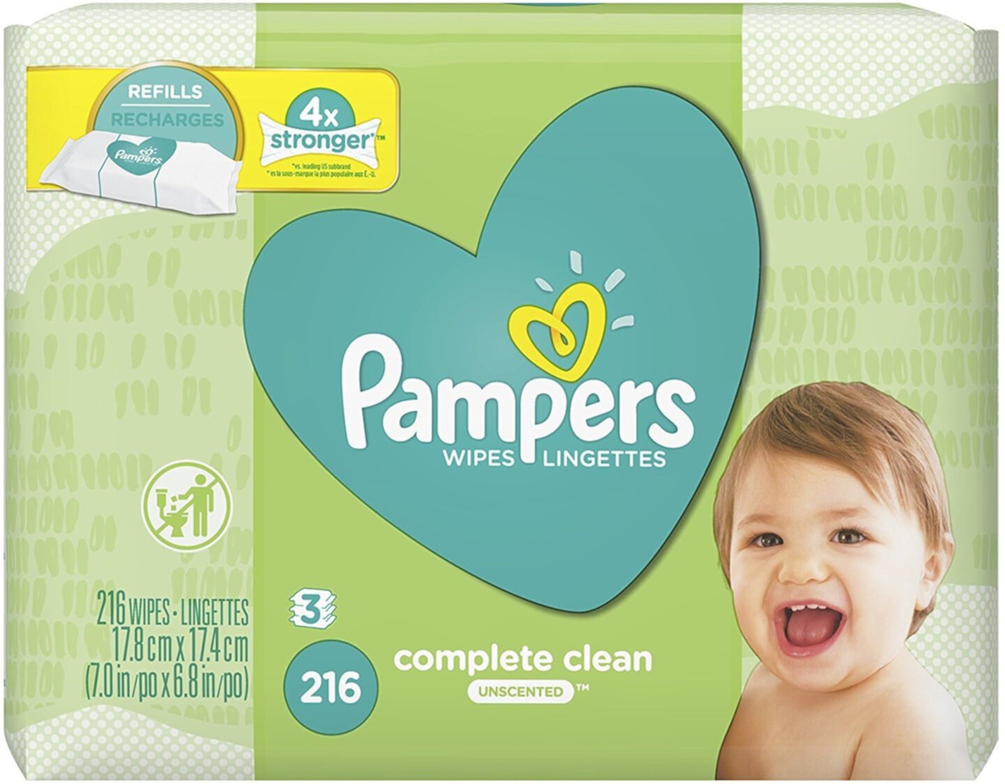 Pampers Recambio de Toallitas Limpias Completas sin Perfume, 21 - (Pack de 3) Pampers