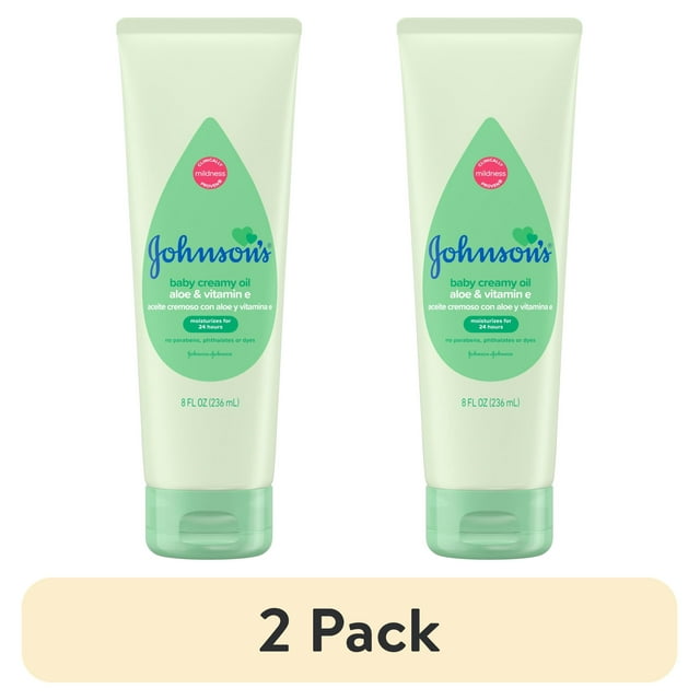 (2 pack) Johnson's Creamy Oil Baby Body Lotion With Aloe & Vitamin E, 8 oz Johnson's