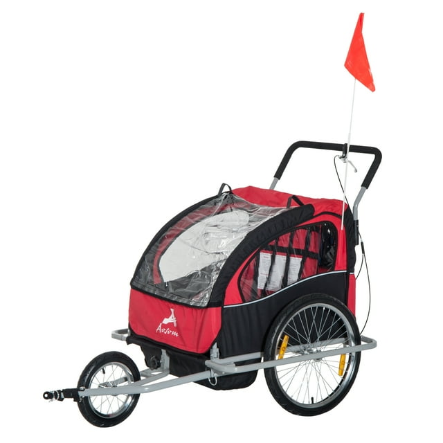 Aosom 2-in-1 Child Bike Trailer and Double Stroller Aosom