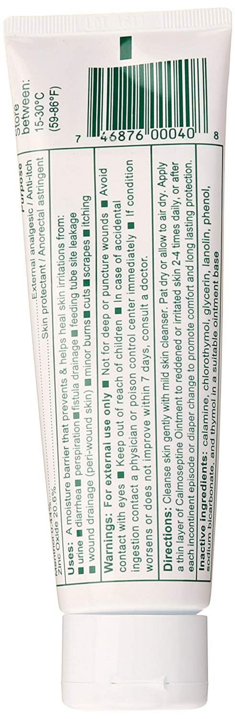 6 Pack Calmoseptine Diaper Rash Ointment Tube - 4 Oz Each Calmoseptine