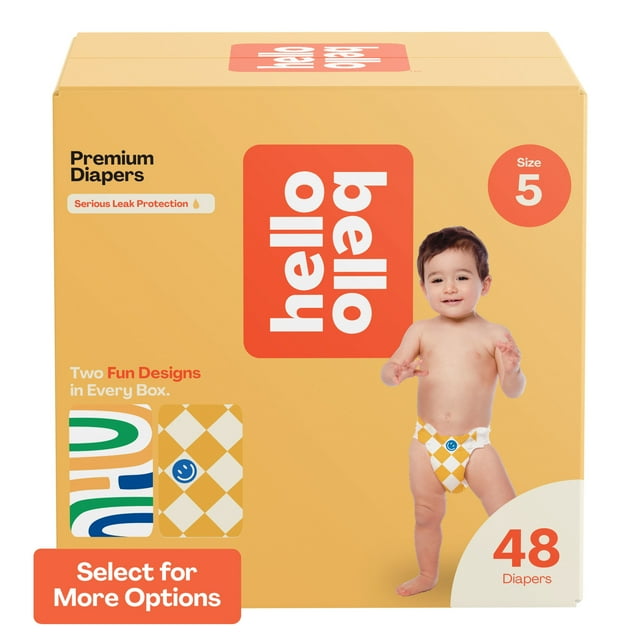 Hello Bello Premium Baby Diapers, Toddler Size 5, 48 Count (Select for More Options) Hello Bello