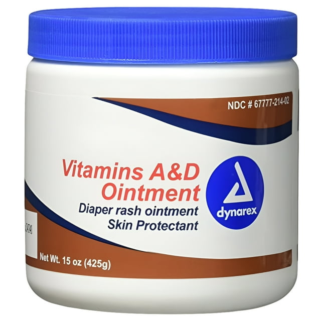 4 Pack Dynarex Vitamin A&D Ointment 15 oz. Jar - Skin, Rash, Tattoo, Small Burns Dynarex