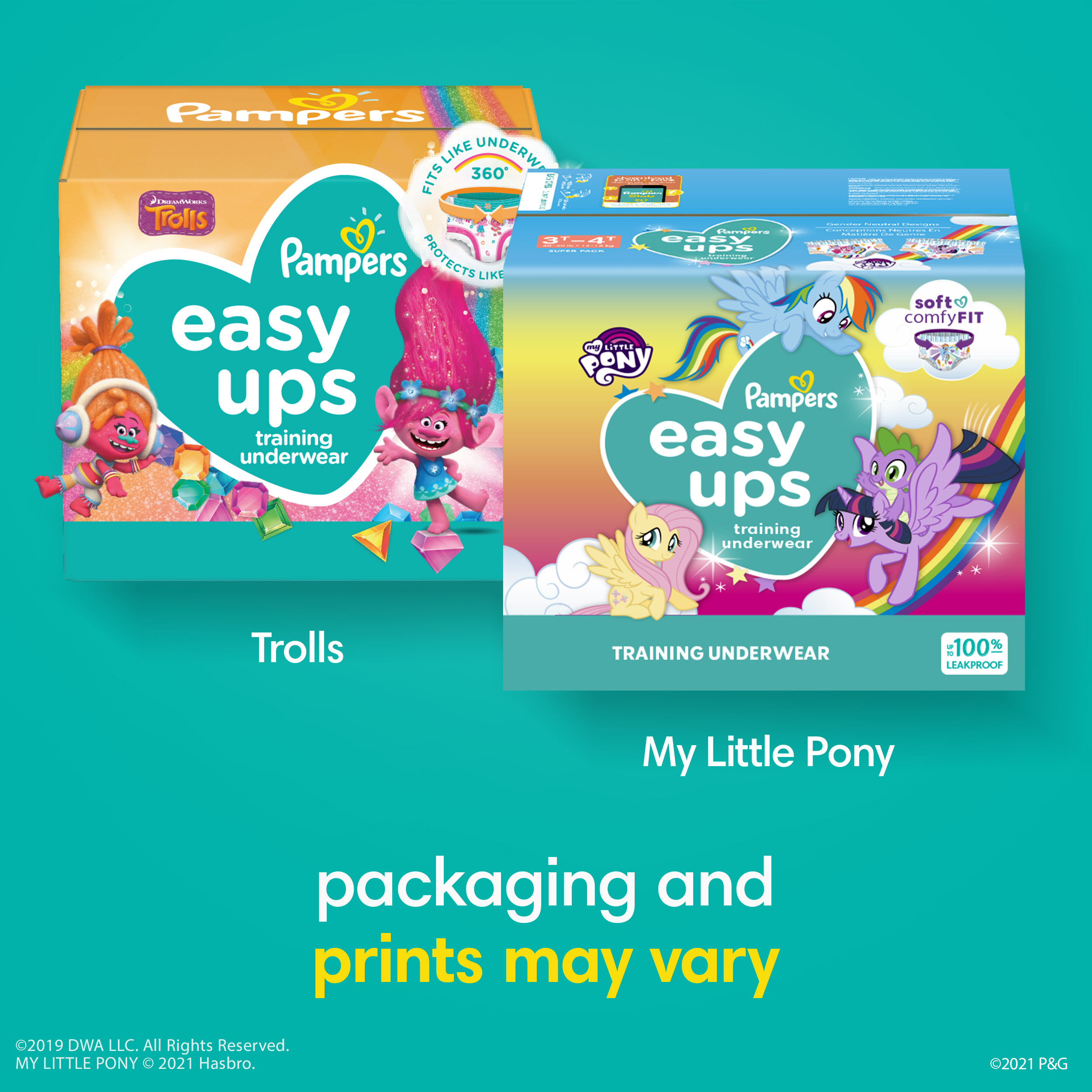 Pampers Easy Ups Pantalones de Entrenamiento My Little Pony para Niñas Talla 4T/5T 66 Unidades (Seleccione para Más Opciones) Pampers