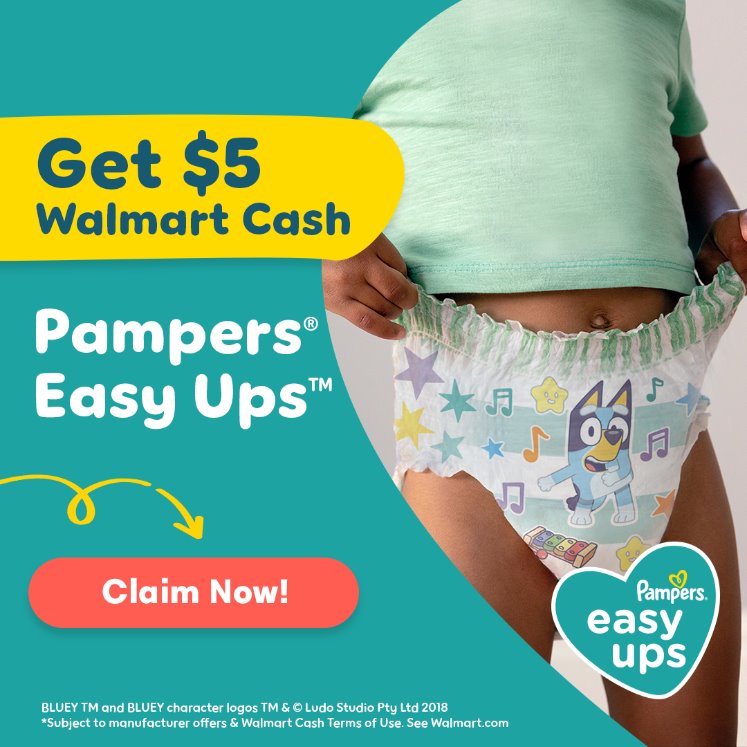 Pampers Easy Ups Bluey Training Pants Toddler Boys Size 3T/4T 108 Count (Select for More Options) Pampers