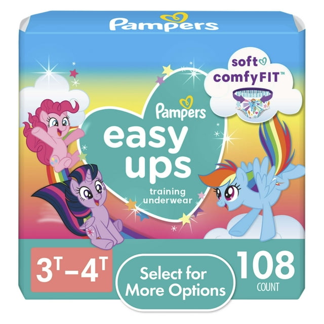 Pampers Easy Ups My Little Pony Training Pants Toddler Girls 3T/4T 108 Ct (Select for More Options) Pampers