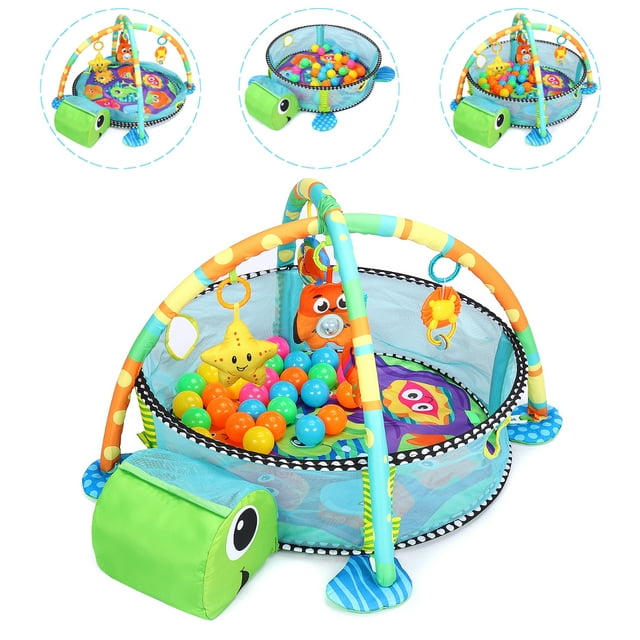 TEAYINGDE 3-in-1 Baby Gym and Play Mat, Baby Activity with Ocean Ball Sensory Toys, 0-36 Months Visit the TEAYINGDE Store