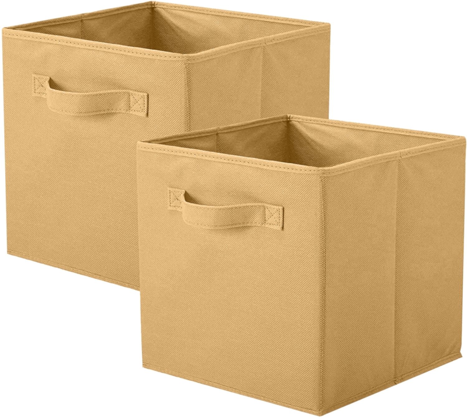 YOYTOO Collapsible Fabric Storage Cube Bins, 11" Cube Organizer Basket Bin, Brown, 2 Pack YOYTOO