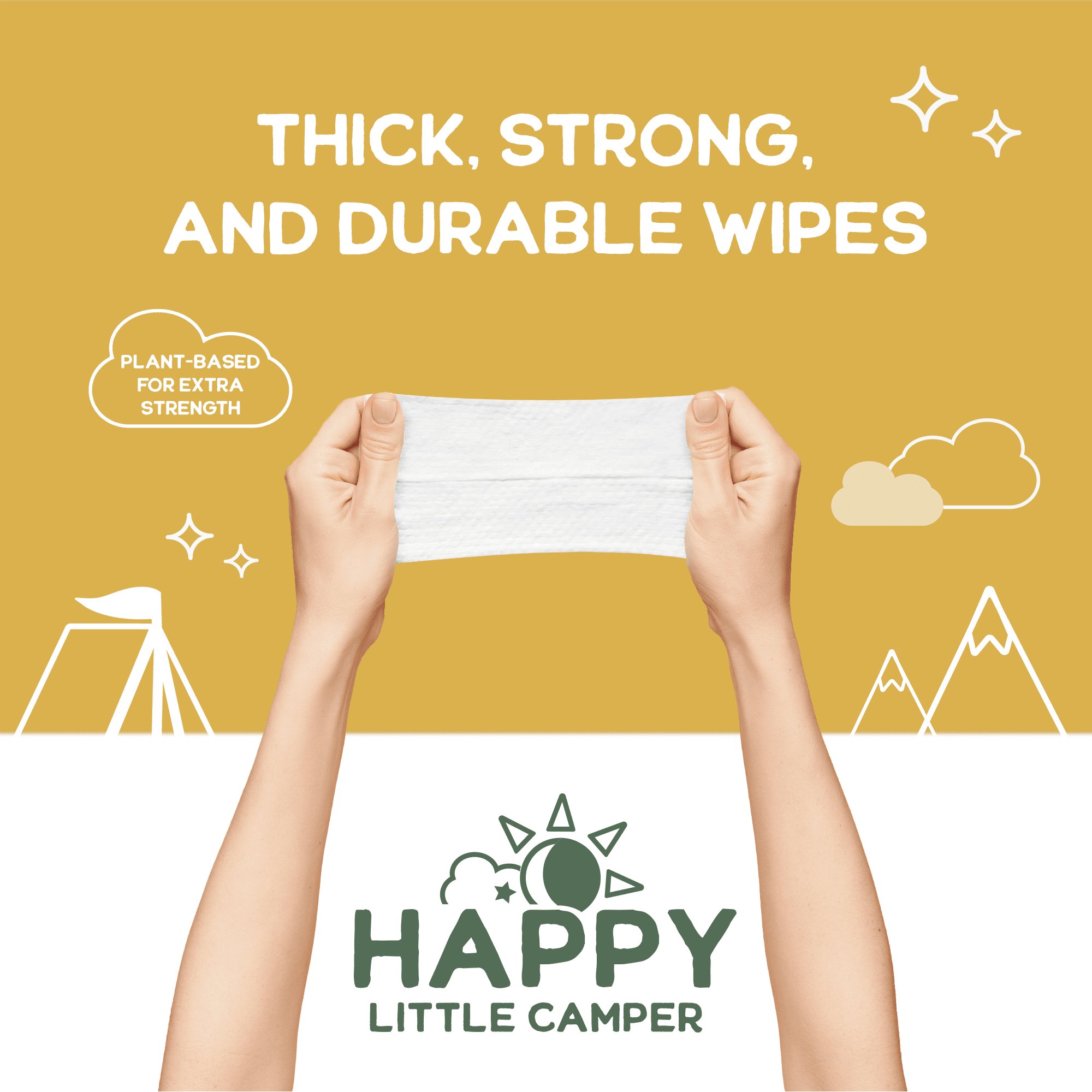 Happy Little Camper Flushable Baby Wipes, 3 packs of 50 (150 ct) Coming soon