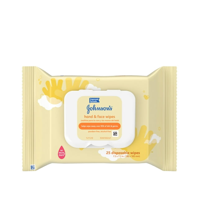 Johnson's Baby Hand and Face Wipes, 25-Count 25 Count (Pack of 1) Johnson's