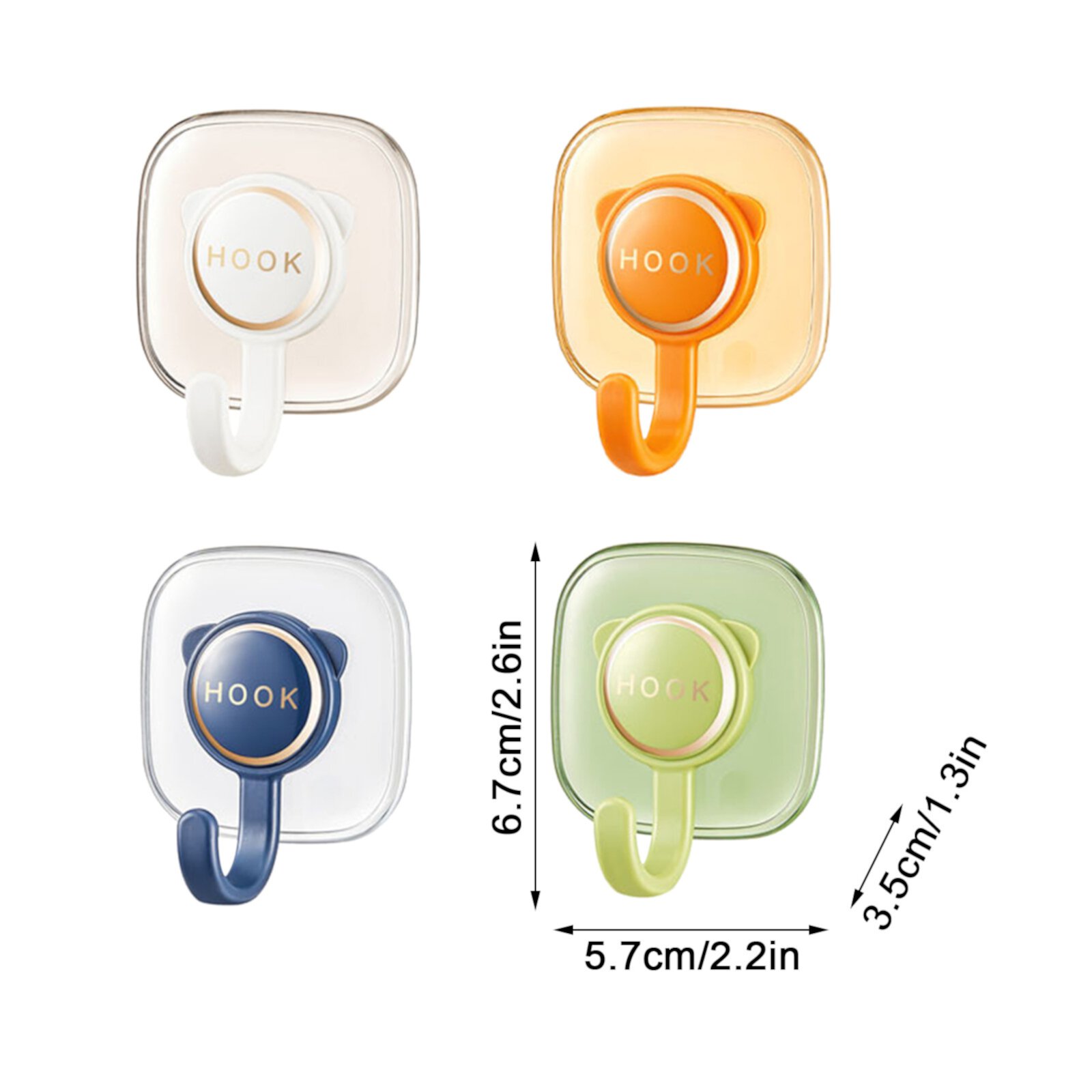 SDJMa Decorative Wall Door Self Adhesive Hanger Hooks Heavy Duty for Hanging Coats Clothes Hat Keys Purse, Kitchen Towels Hook, Waterproof Shower Room Sticky Hooks for Bathroom Organizer, 4PCS SDJMA