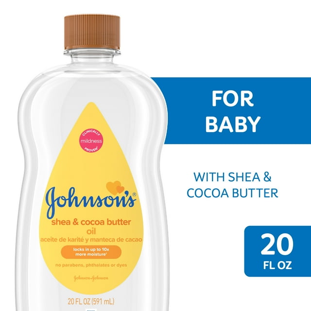 Johnson's Baby Body Moisturizing Oil with Shea & Cocoa Butter, 20 oz Visit the Johnson's Store