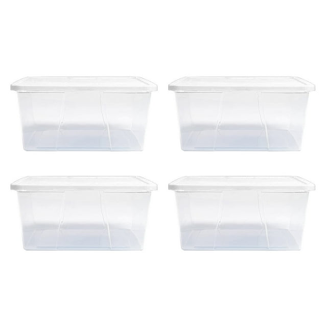 Homz 6 Qt Multipurpose Plastic Storage Containers with Lids, (10 Pack) Homz