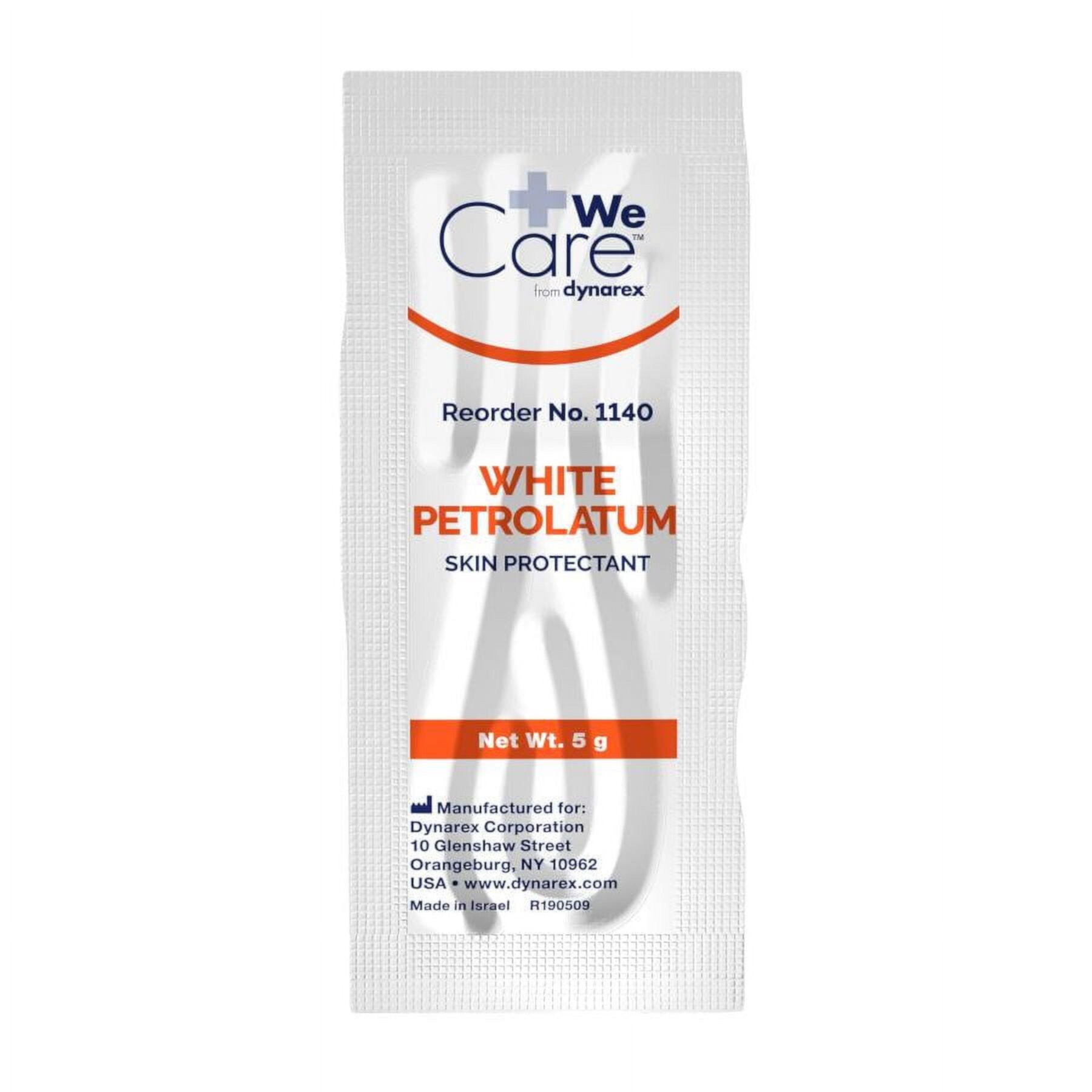 WeCare White Petrolatum Skin Protectant, 5 gram Individual Packet, 144 Count Dynarex