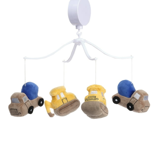 Bedtime Originals Construction Zone Musical Baby Crib Mobile Soother Toy- Trucks Bedtime Originals