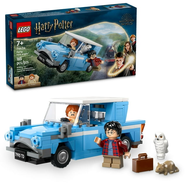 LEGO Harry Potter Flying Ford Anglia, Buildable Car Toy with 2 Minifigures for Role Play, Harry Potter Toy for Kids, Harry Potter Car Fantasy Playset, Gift for Boys and Girls Ages 7 and Up, 76424 Lego