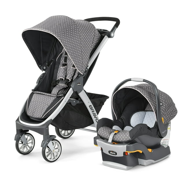 Chicco Bravo Trio Travel System - Lilla (Grey/Pink) Chicco