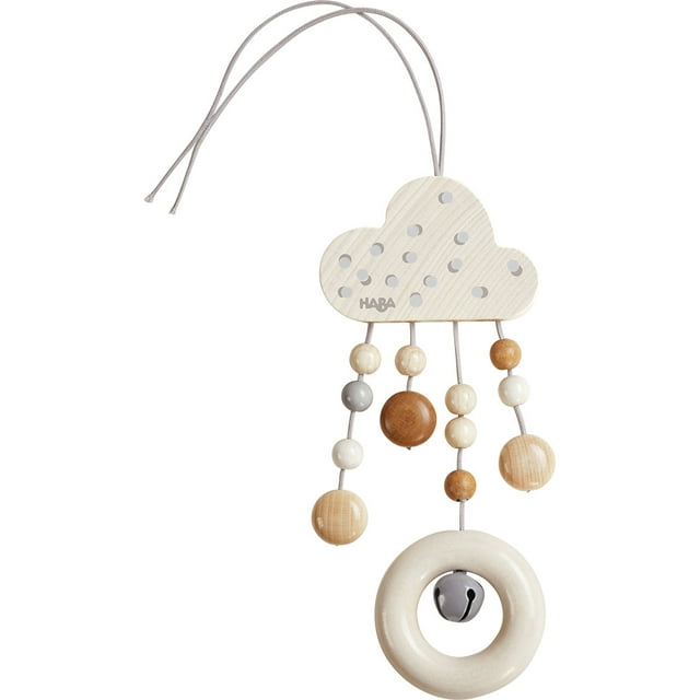 HABA Dangling Cloud Figure Dots - Attaches to Play Gym, Car Seat and Stroller Haba