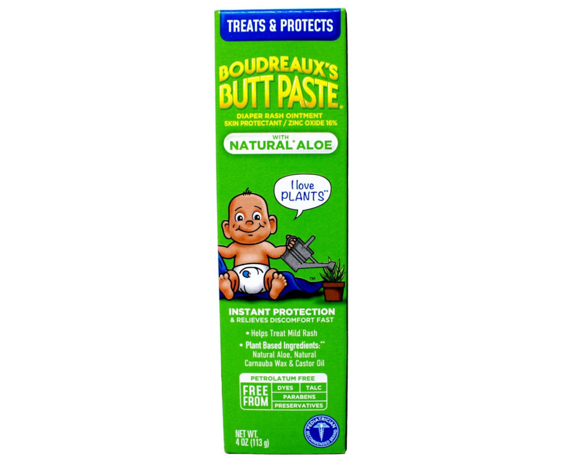 Boudreaux's Butt Paste with Natural* Aloe Diaper Rash Cream, Ointment for Baby, 4 oz Tube (Pack of 3) Visit the Boudreaux's Butt Paste Store